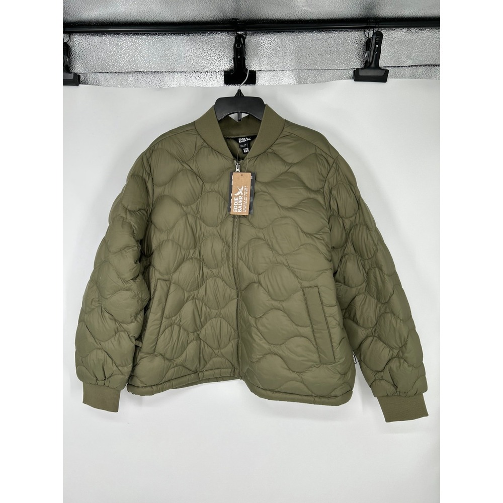 Eddie Bauer Shaw 650 Down Bomber Jacket Womens 2XL Puffer Quilted Full Zip Up